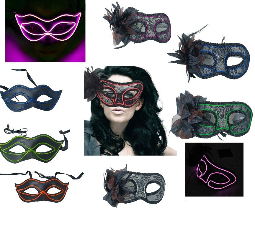 Antifaz neón a pilas