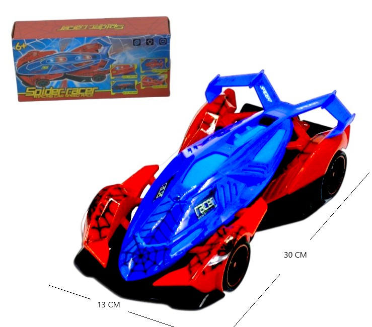 Auto de carrera a pila de spiderman