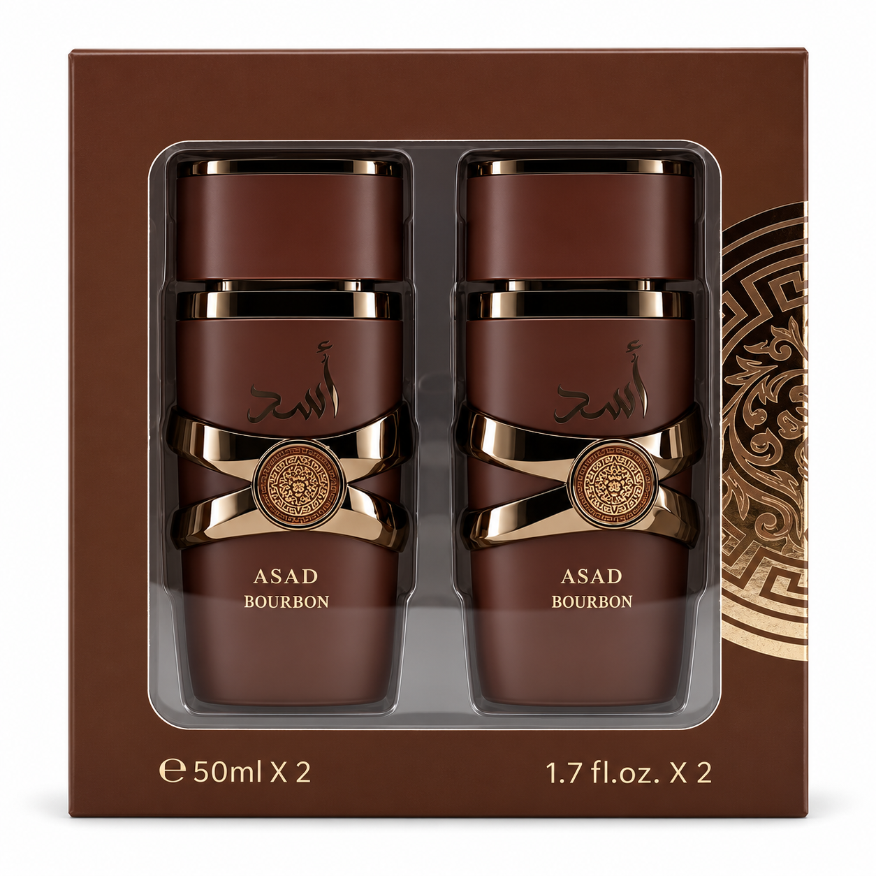 Kit de perfume Lattafa Asad Bourbon 50mlx2