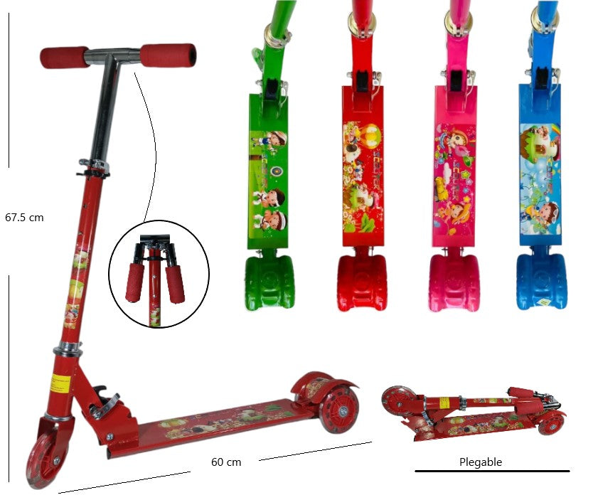 Monopatin con luz de metal