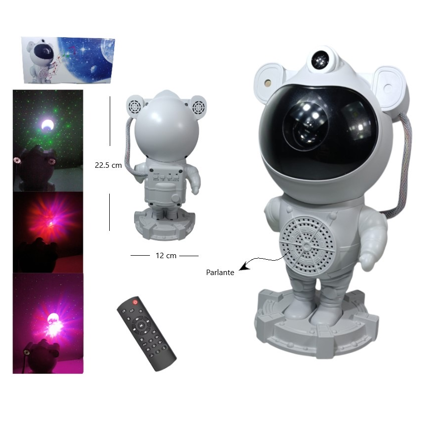 Proyector astronauta con parlante bluetooth