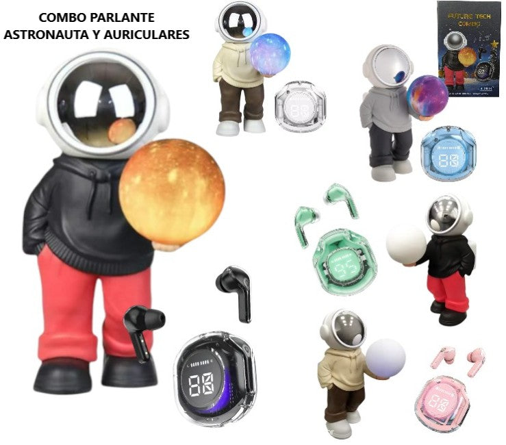 Combo Auricular + parlante astronauta BT