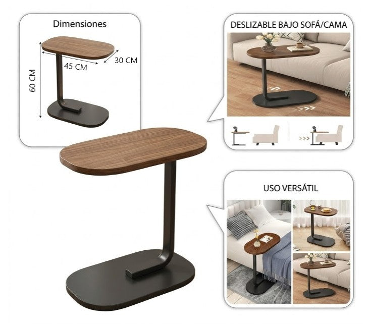 Mesa auxiliar minimalista rectangular