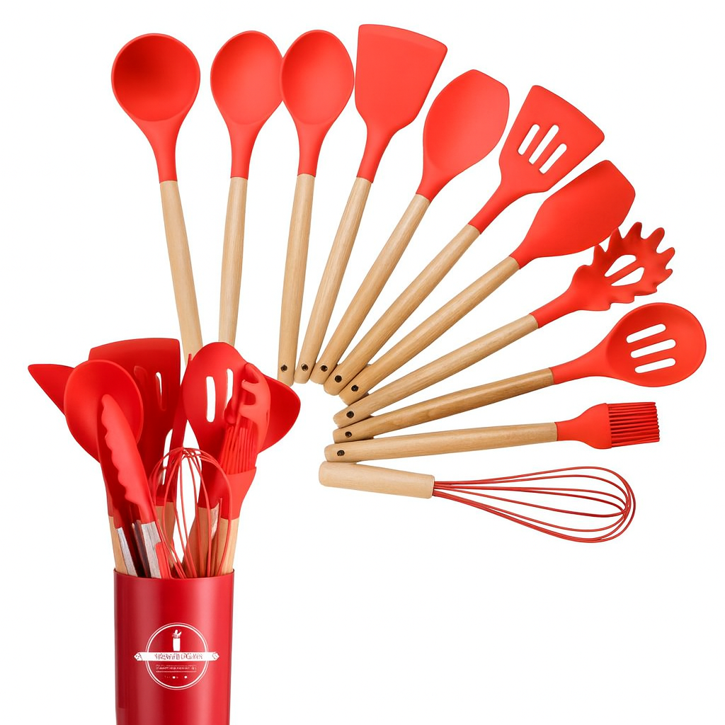 Set de utensilios de cocina de silicona