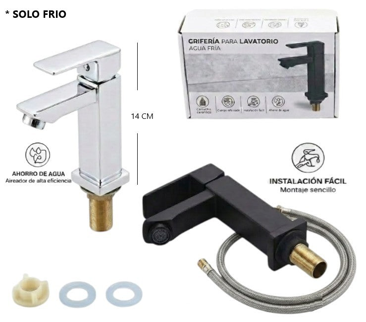 Canilla para baño cuadrada (SOLO FRIO)