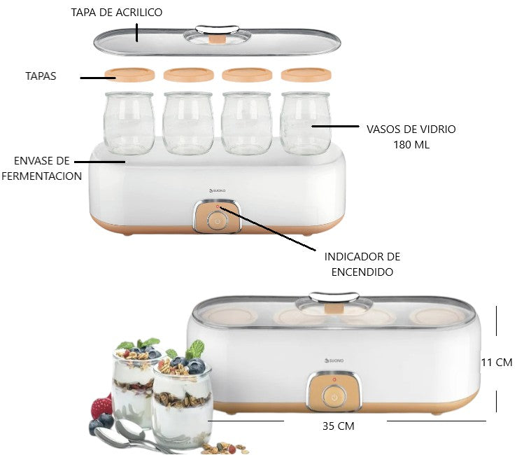 Yogurtera suono electrica c/4 vasos