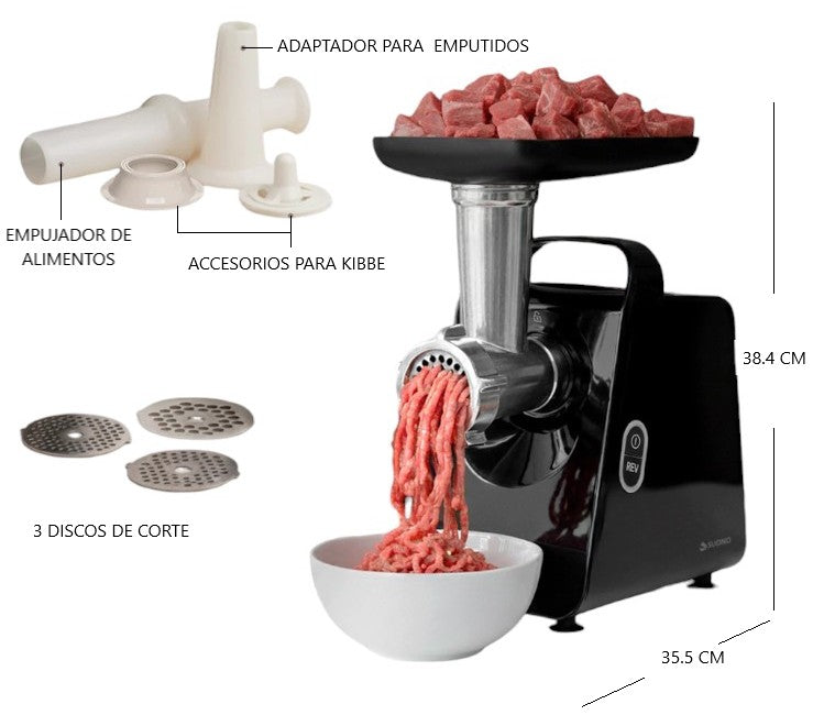 Picadora de carne de acero inoxidable 800W