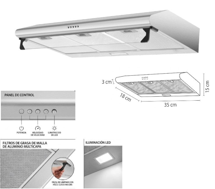 Extractor para cocina 80W