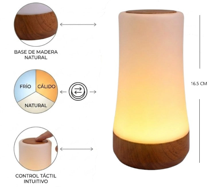 Lampara de mesa 3 tonos