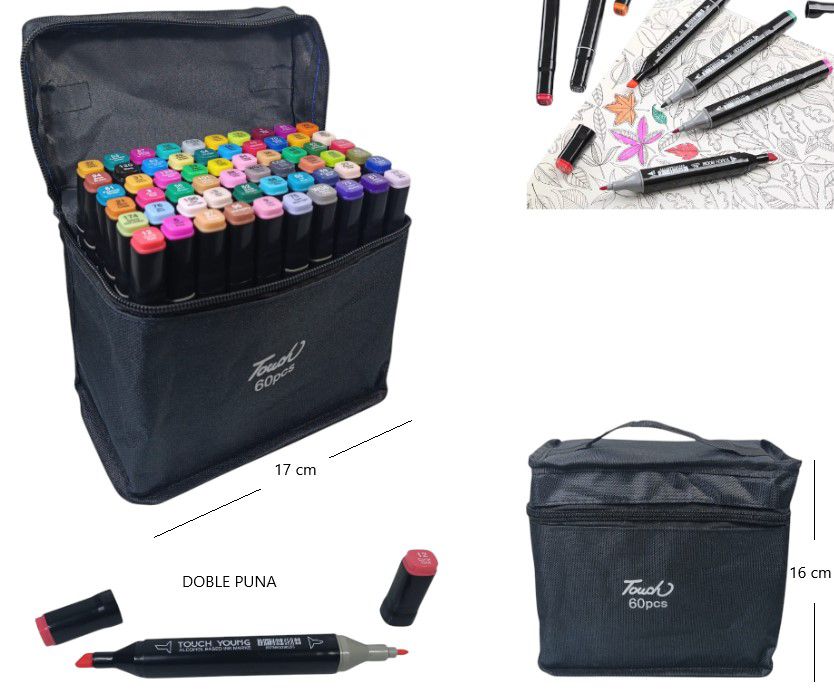 Marcadores doble punta x60PCS