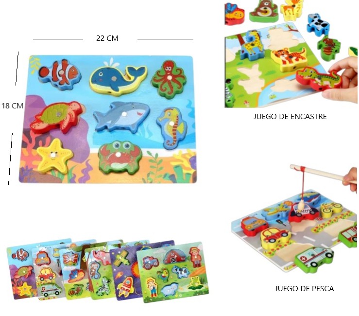 Juego de madera con encastre