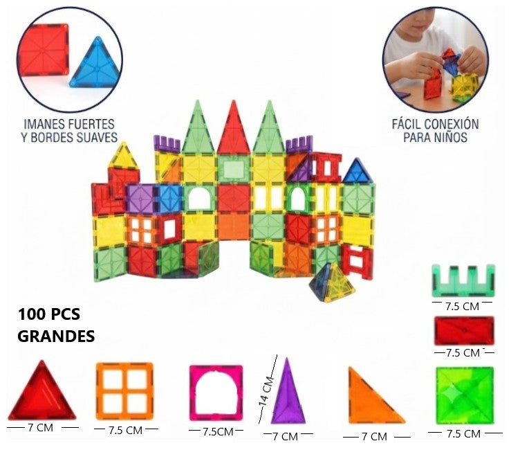 Bloques magneticos 100pcs bloques grandes
