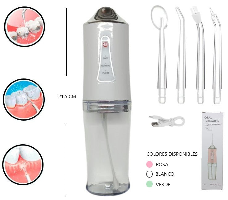 Irrigador bucal recargable