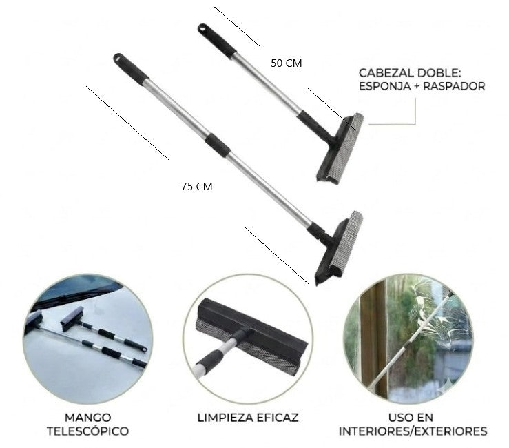 Cepillo extensible limpiavidrios