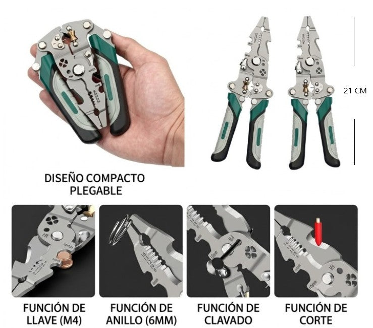 Pinza plegable pelacables
