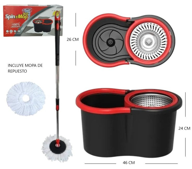 Balde mopa centrifugador 360