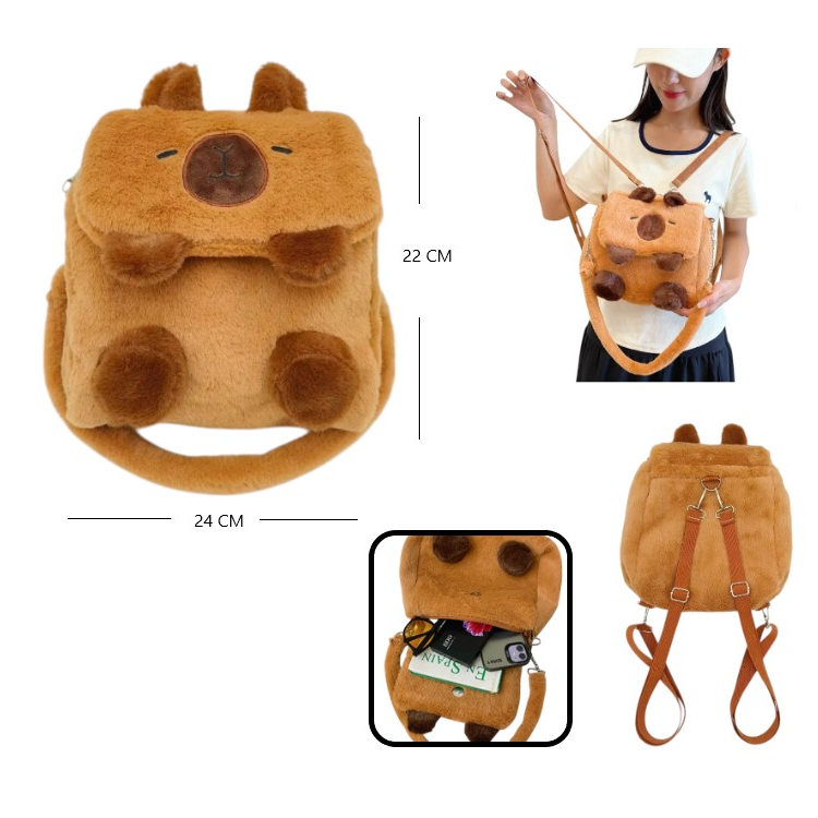 Mochila de peluche Capibara