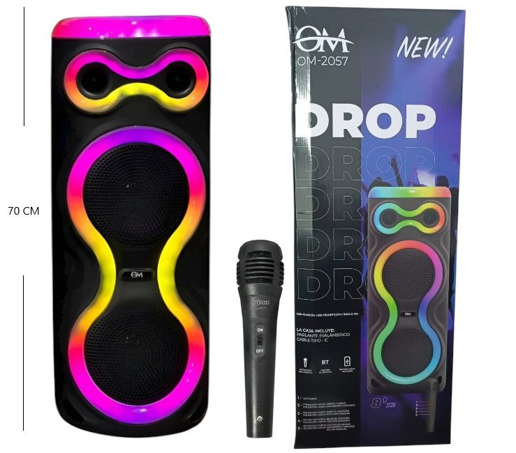 Parlante 8x2 PLG BT c/micrófono vibe 30w