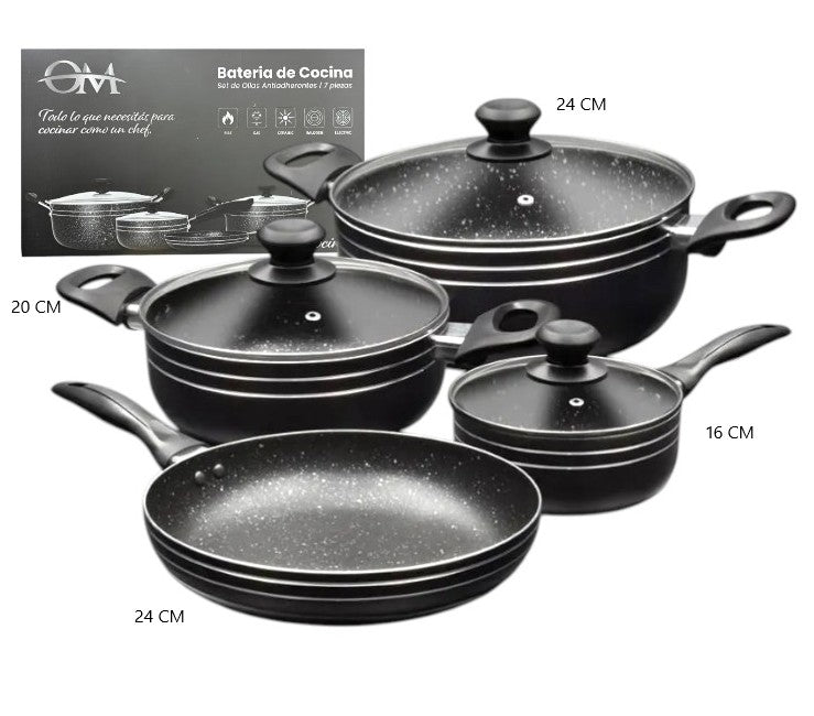 Set de ollas antiadherente 7PCS