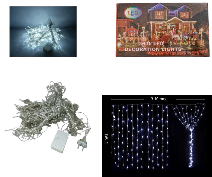 Cortina led 3x3 240 luces led Blanca