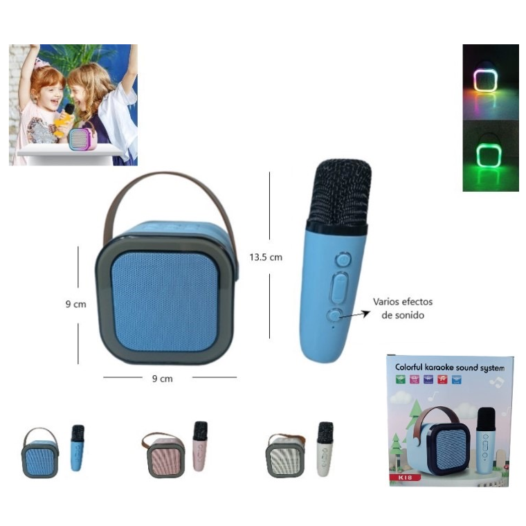 Parlante bluetooth con luz y micrófono k18