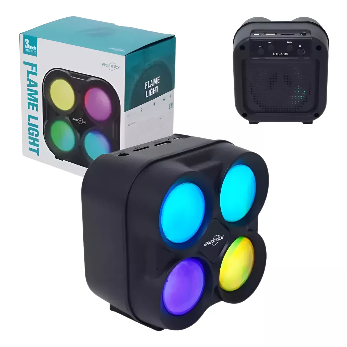 Parlante portátil GTS-1835 Flame Light