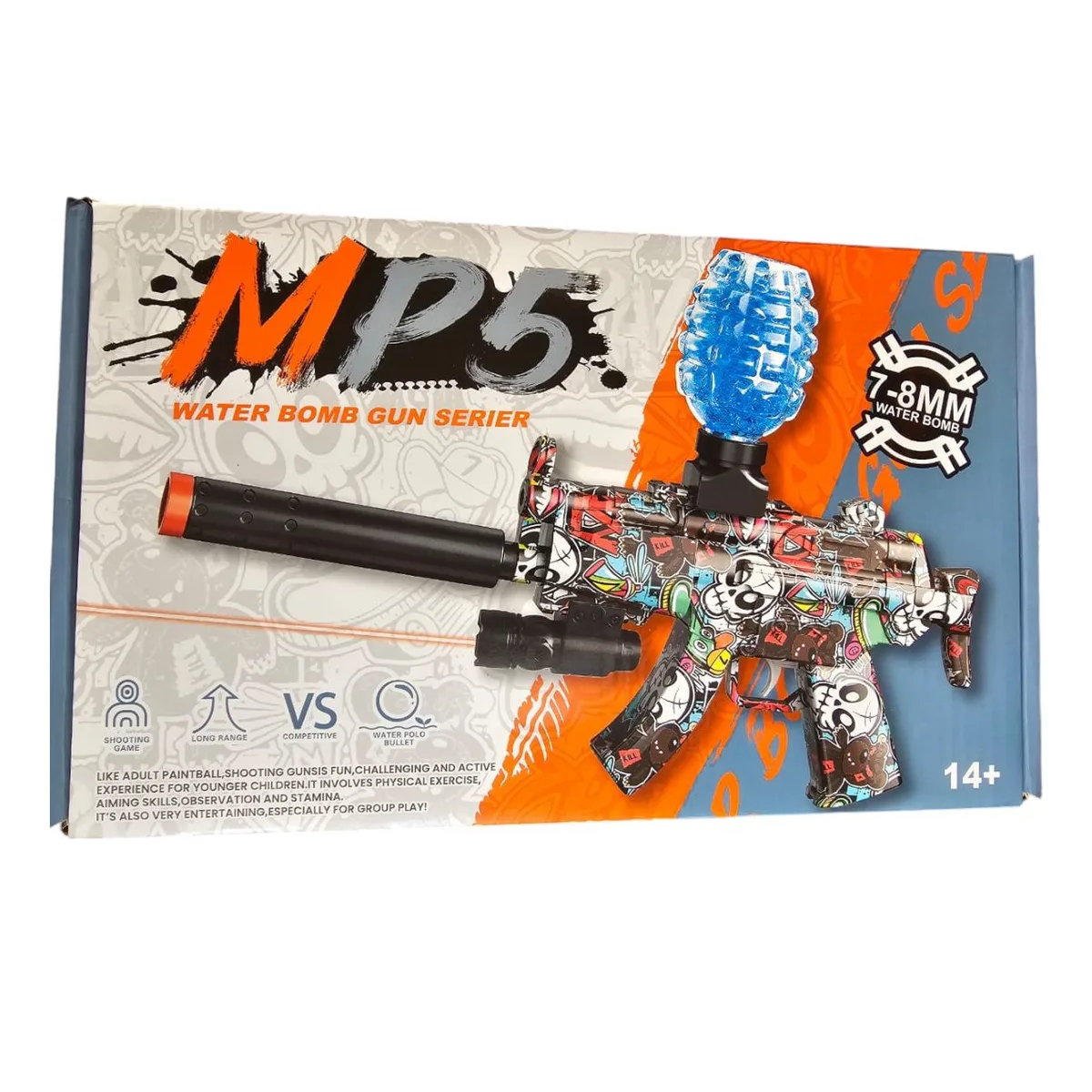 Pistola ametralladora de hidrogel MP5