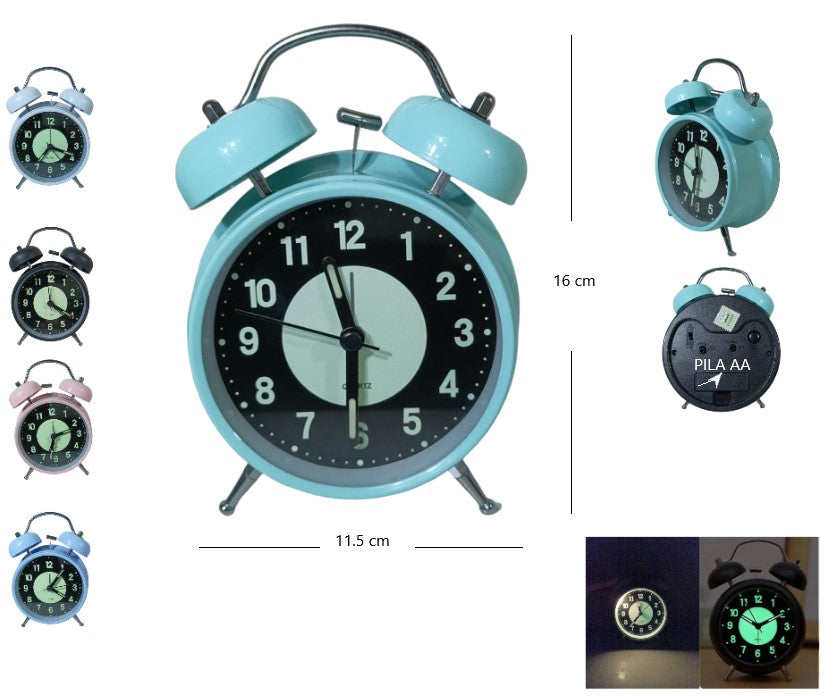 Reloj despertador con campana