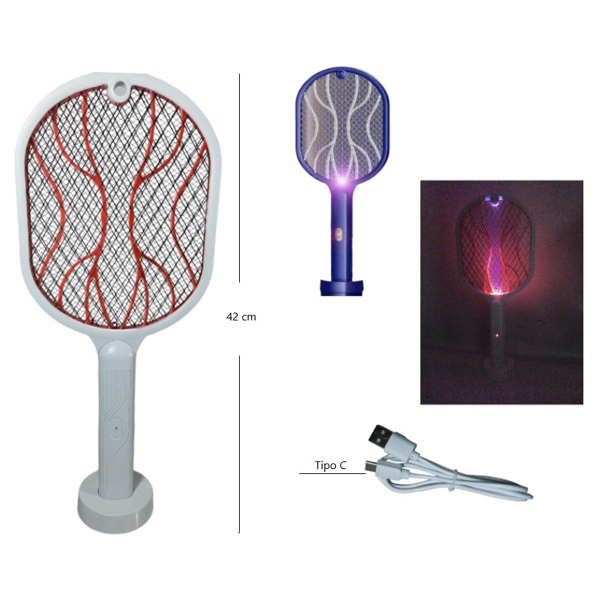 Raqueta mata mosquitos recargable