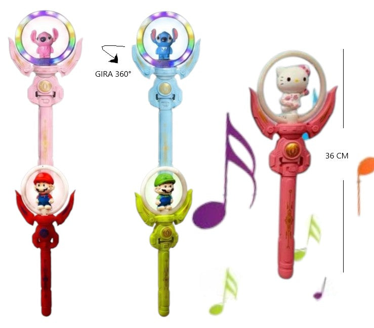 Varita magica y musical (DE MARIO BROSS Y HELLO KITTY)