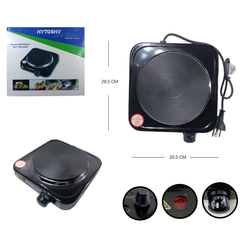 Anafe de 1 hornalla Hytoshy 1000w