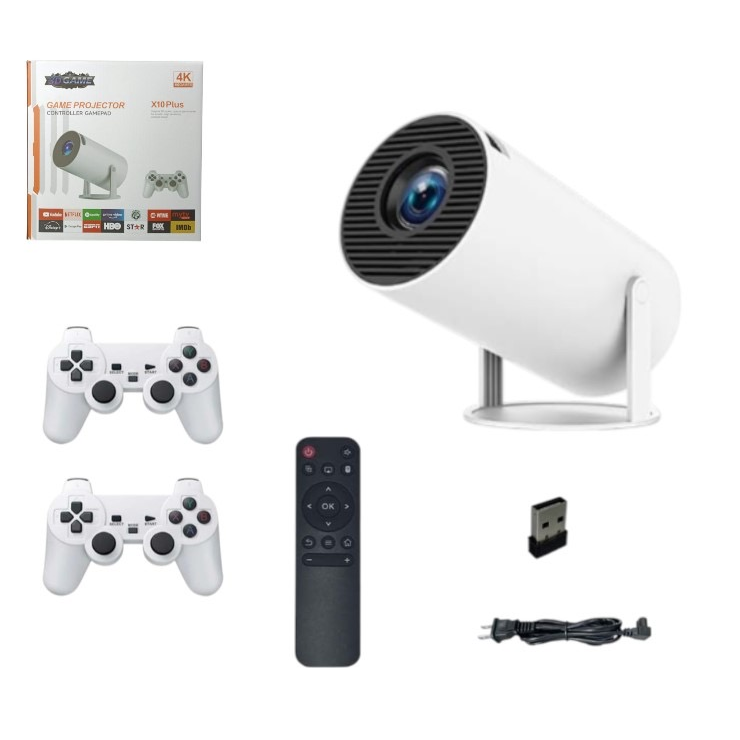 Proyector 4K + joysticks + juegos