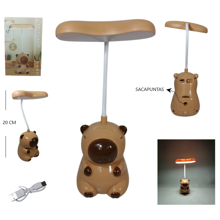 Velador capibara con sacapuntas