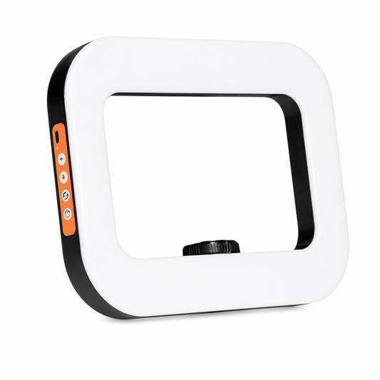 Aro de luz rectangular blanco