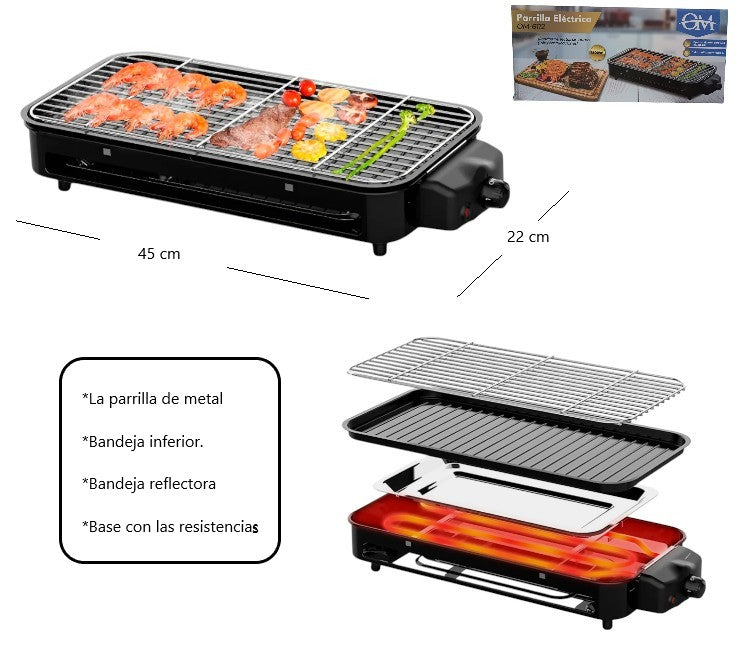 Parrilla eléctrica 1500W OM