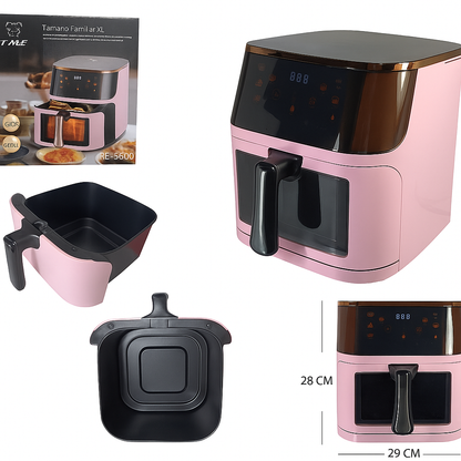 Freidora de aire 10lts 1400w rosa