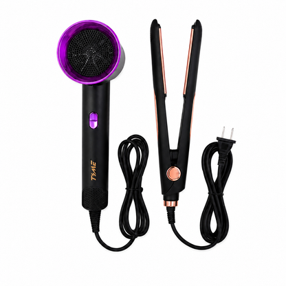 Combo secador y plancha de pelo Time