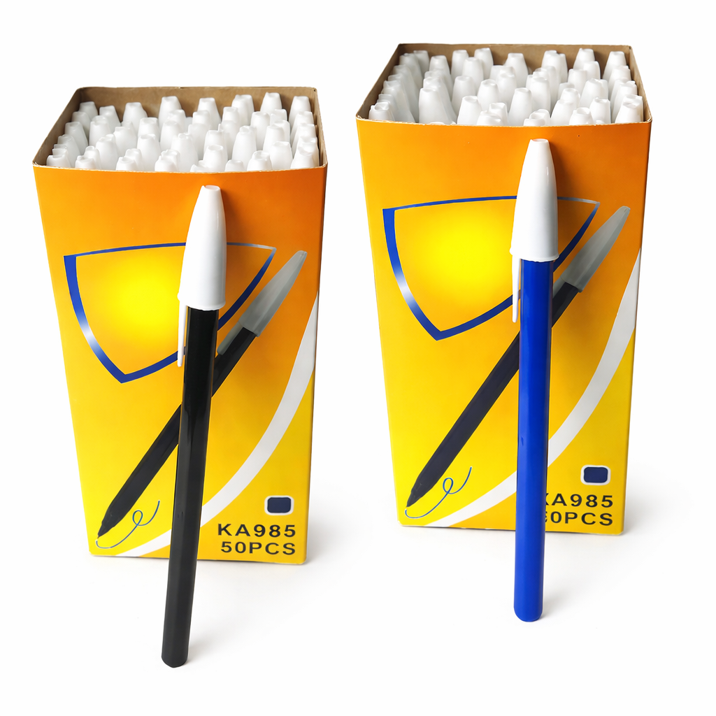 Lapicera trazo medio azul y negro caja x 50U