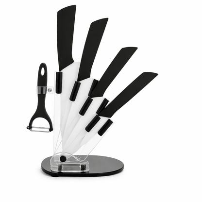 Set de cuchillos de cerámica con base