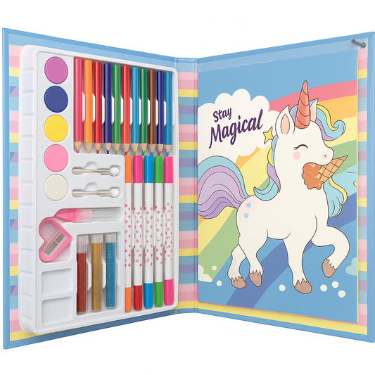 Set libro para colorear con útiles
