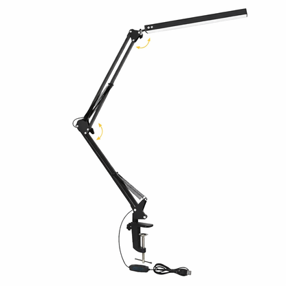 Velador led articulada c/morsa sin base