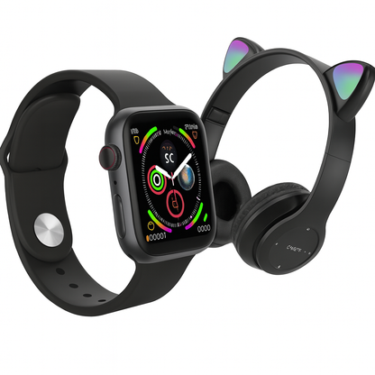 Combo smartwatch y vincha gatito