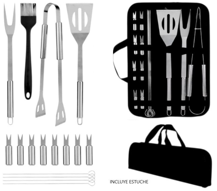 Set parrillero 16PCS acero inoxidable