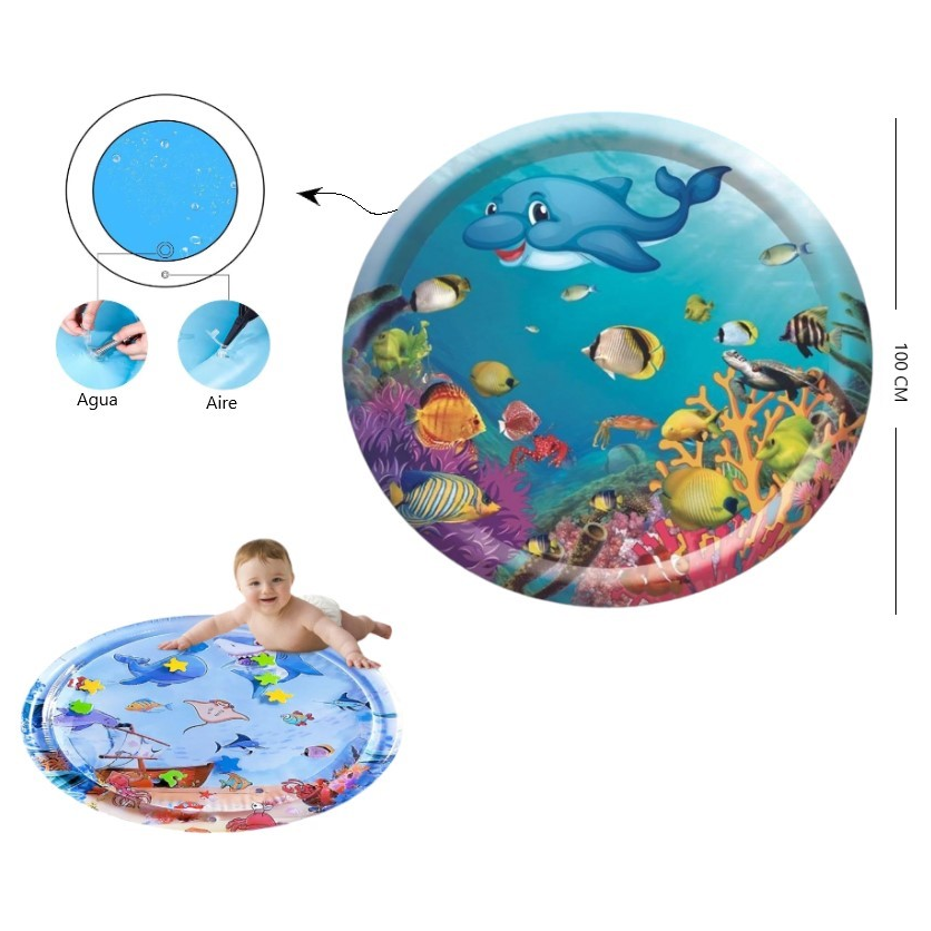 Alfombra inflable para bebés 100x100 cm