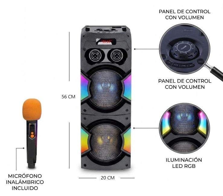 Parlante Karaoke BT 6.5 x2