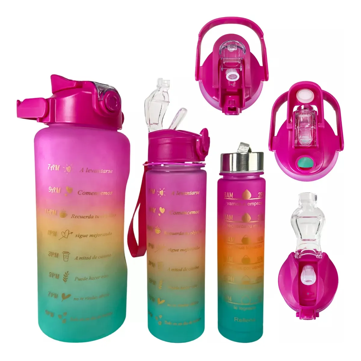 Set de 3 botellas motivacionales