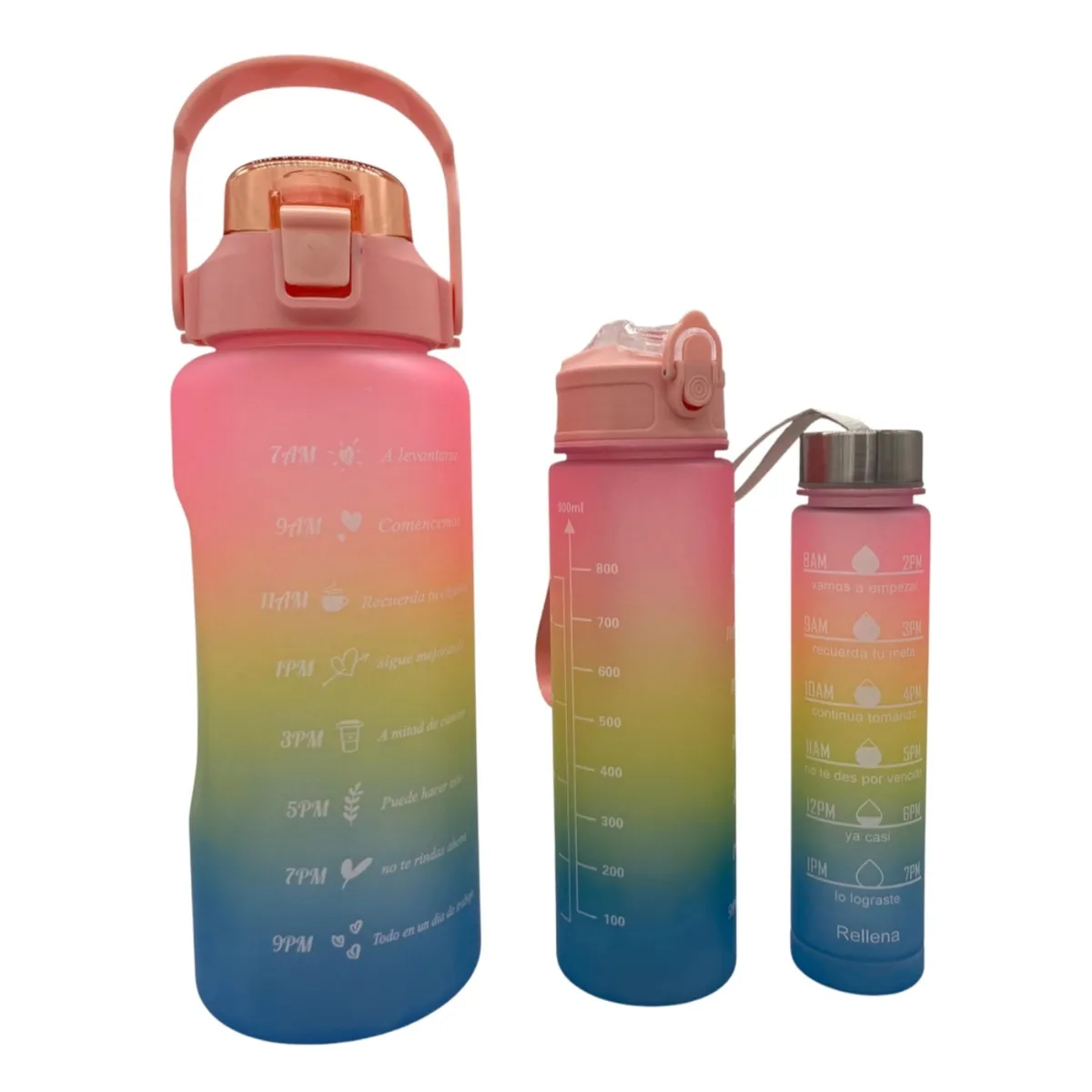 Set de 3 botellas motivacionales