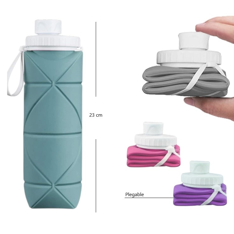 Botella plegable de silicona