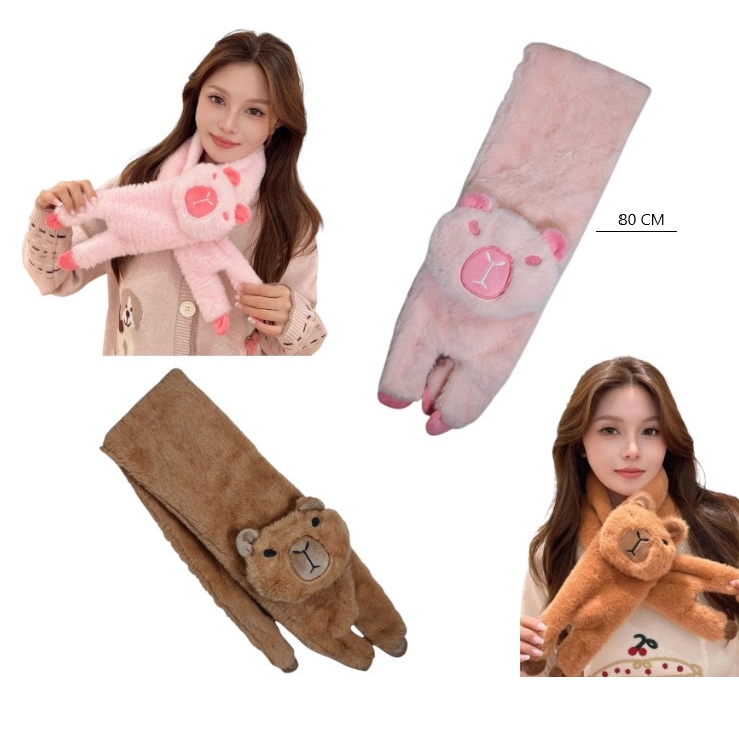 Bufanda de peluche capibara