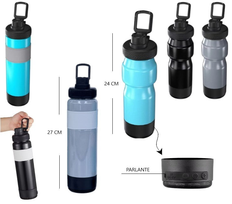 Botella deportiva con parlante